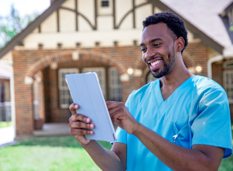 Nurse with iPad