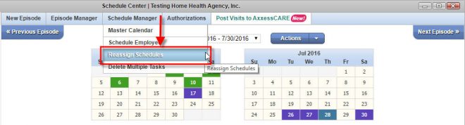 Reassign Schedules