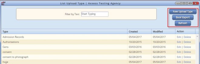 List Upload Type