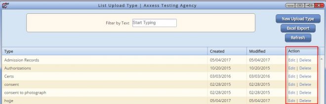 List Upload Type