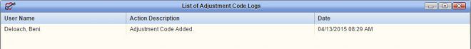 List Adjustment Codes