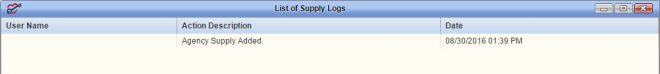 List of Supply Logs