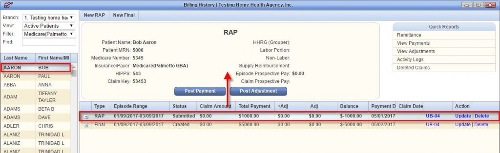 Billing History