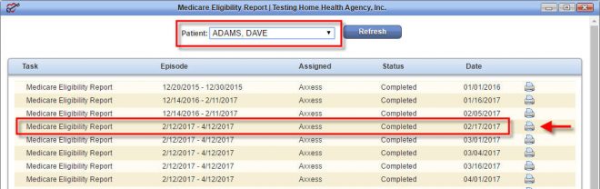 Medicare Eligibility Report