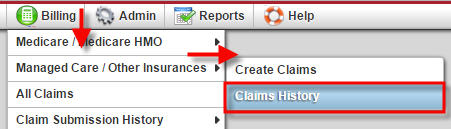 Billing Managed Care Claims History