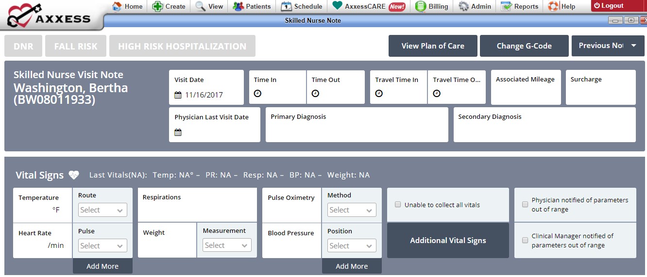 Medicare Charting Templates